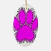Pfoten des Hundes mit rosa Konturen Keramik Ornament (Rechts)