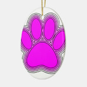 Pfoten des Hundes mit rosa Konturen Keramik Ornament (Links)