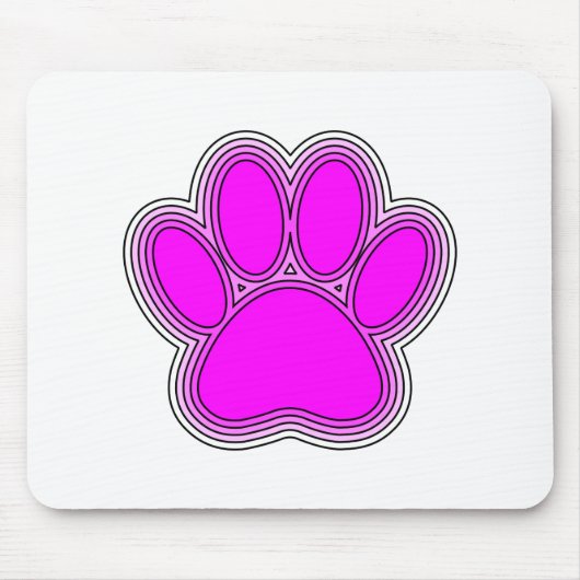 Pfoten des Hundes mit rosa Konturen Mousepad (Vorne)