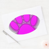 Pfoten des Hundes mit rosa Konturen Ovaler Aufkleber (Umschlag)