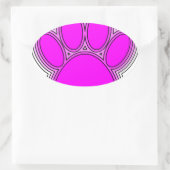 Pfoten des Hundes mit rosa Konturen Ovaler Aufkleber (Tasche)