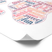 Pfoten druckt Wortwolke Poster (Ecke)