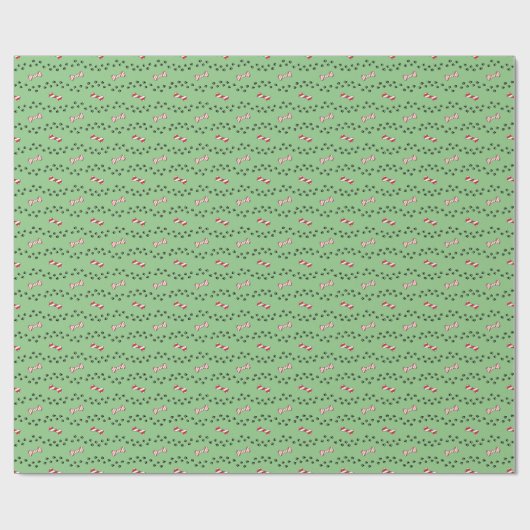 Pfoten für Hunde und Candy Cane Pattern Geschenkpapier (Flach)