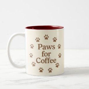 Pfoten für Kaffee Zweifarbige Tasse