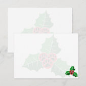 Pfoten-Holly-Blätter-Weihnachten Blank Mitteilungskarte (Vorne/Hinten)