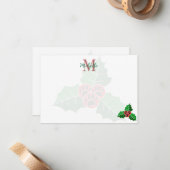 Pfoten-Holly-Blätter Weihnachts-Personalisierung Mitteilungskarte (Vorderseite/Rückseite Beispiel)