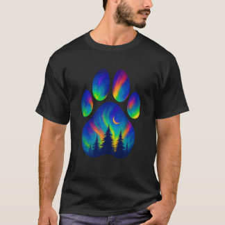 Pfoten-Kiefer-Nordlichter-Aurora-Jungen-Mädchen-Ki T-Shirt