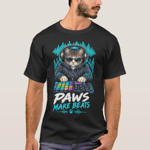 Pfoten machen Beats Lustige Coole DJ-Katze Musikpr T-Shirt