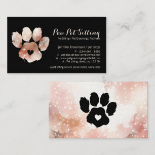 Pfoten-Petsitter-Hund-Katze-Wasserfarbe Visitenkarte