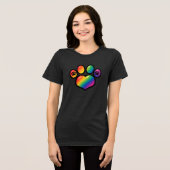 Pfoten Regenbogen Tri-Blend Shirt (Vorderseite voll)