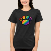 Pfoten Regenbogen Tri-Blend Shirt (Vorderseite)