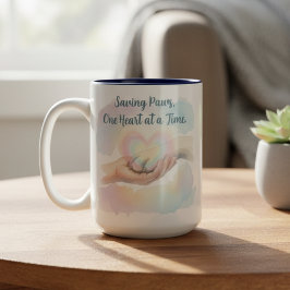 Pfoten Retten Ein Herz Herzliche Aquarellmalerei Zweifarbige Tasse