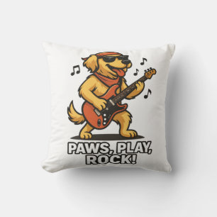 Pfoten spielen Rock- Lustiges Rock-Hundliebhaber-D Kissen