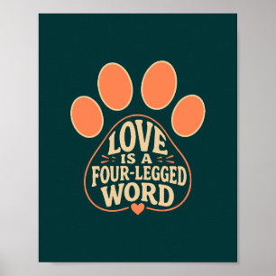 Pfoten-Typografie-Haustier-Geschenkposter Poster