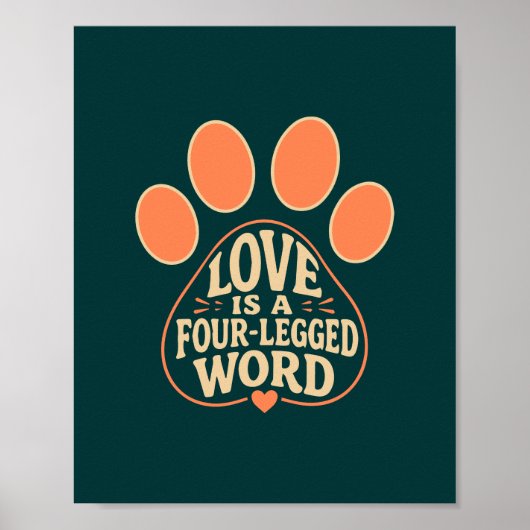 Pfoten-Typografie-Haustier-Geschenkposter Poster (Vorne)