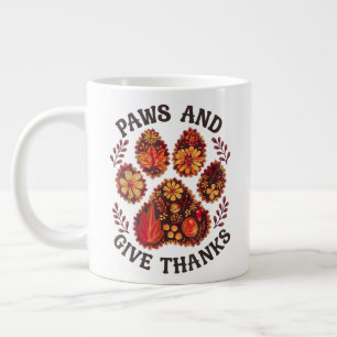 Pfoten und Dank sagen Hund Erntedankfest Herbst Jumbo-Tasse