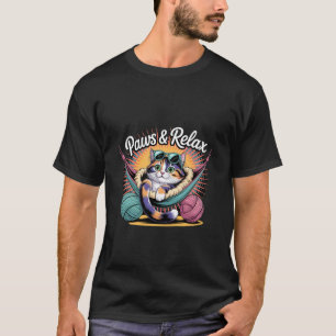 Pfoten und Entspannen Süße Katzen-Hängematte mit G T-Shirt
