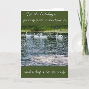 Pfoten und Federn Weihnachtskarte Feiertagskarte