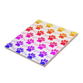 Pfoten und Knochen farbiges Muster Fliese (Seite)