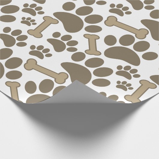 Pfoten und Knochen Vintage Druckausgabe Geschenkpapier (Ecke)