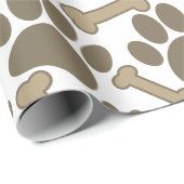 Pfoten und Knochen Vintage Druckausgabe Geschenkpapier (Rolleneckpunkt)