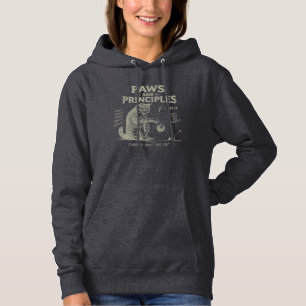 Pfoten und Prinzipien Katzen-Druck Hoodie