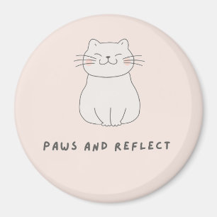 Pfoten und Reflektieren Selbstfürsorge Katzenliebh Magnet