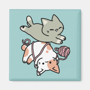 Pfoten und Spielen – Bezaubernde Katzenillustratio Magnet