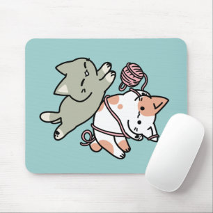 Pfoten und Spielen – Bezaubernde Katzenillustratio Mousepad