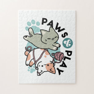 Pfoten und Spielen – Bezaubernde Katzenillustratio Puzzle