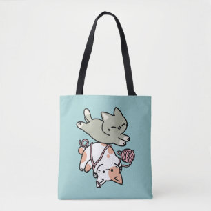 Pfoten und Spielen – Bezaubernde Katzenillustratio Tasche