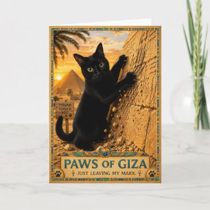 Pfoten von Giza (Schwarze Katze) Karte