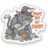Pfoten von meiner Candy - Fierce Halloween Cat Aufkleber (Vorderseite)