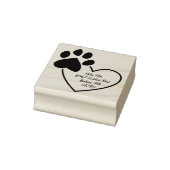 Pfotenabdruck auf Herz Rücksende-Adresse Stempel (Stempel)