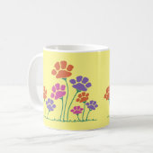 Pfotenabdruck-Blumengarten Kaffeetasse (Vorderseite Links)