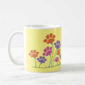 Pfotenabdruck-Blumengarten Kaffeetasse (Links)