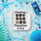 Pfotenabdruck Feeling Pawsitive Today Pet Geburtst Pappteller (Party)