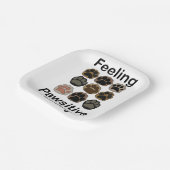 Pfotenabdruck Feeling Pawsitive Today Pet Geburtst Pappteller (Gewinkelt)