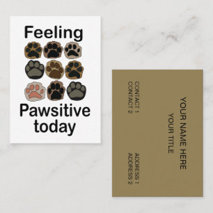 Pfotenabdruck Feeling Pawsitive Today Tierpflege Visitenkarte