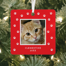 Pfotenabdruck Haustier Foto Weihnachten Ornament Aus Metall