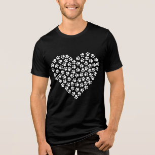 Pfotenabdruck-Herz-T-Shirt Tri-Blend Shirt