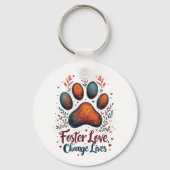 Pfotenabdruck-Hunde-Mama-Rettungsbefürworterin Schlüsselanhänger (Vorderseite)