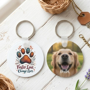 Pfotenabdruck-Hunde-Mama-Rettungsbefürworterin Schlüsselanhänger