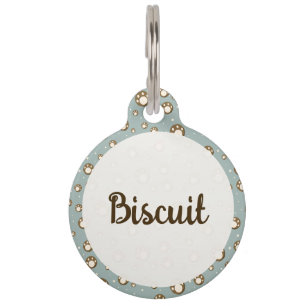 Pfotenabdruck-Kekse Grünes Muster Monogramm Haustiermarke