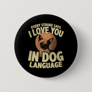 Pfotenabdruck-Liebe-Hund-Zitat-Kunst für Haustierb Button