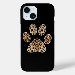 Pfotenabdruck mit Gold- und Schwarz-Leoparden-Glan Case-Mate iPhone Hülle