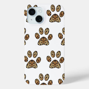 Pfotenabdruck mit Gold- und Schwarz-Leopardenglanz Case-Mate iPhone Hülle