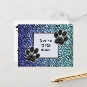 Pfotenabdruck-Mosaik Danke für Ihr Geschäft Postkarte