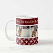 Pfotenabdruck-Muster Burgund 4 Hunde-Foto Kaffeetasse (Links)