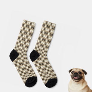 Pfotenabdruck-Muster Erdig Sand Socken